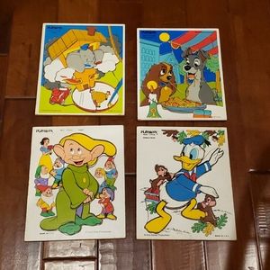 Lot of 4 Vintage Wooden Puzzles